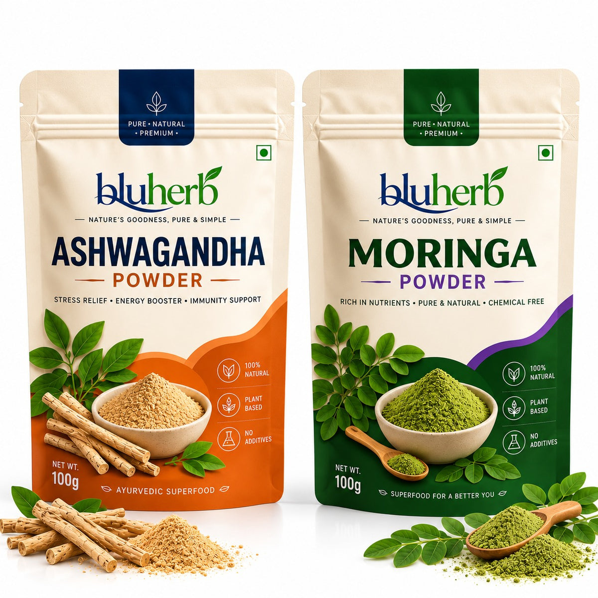 Bluherb Ashwagandha Moringa Energy Booster Combo