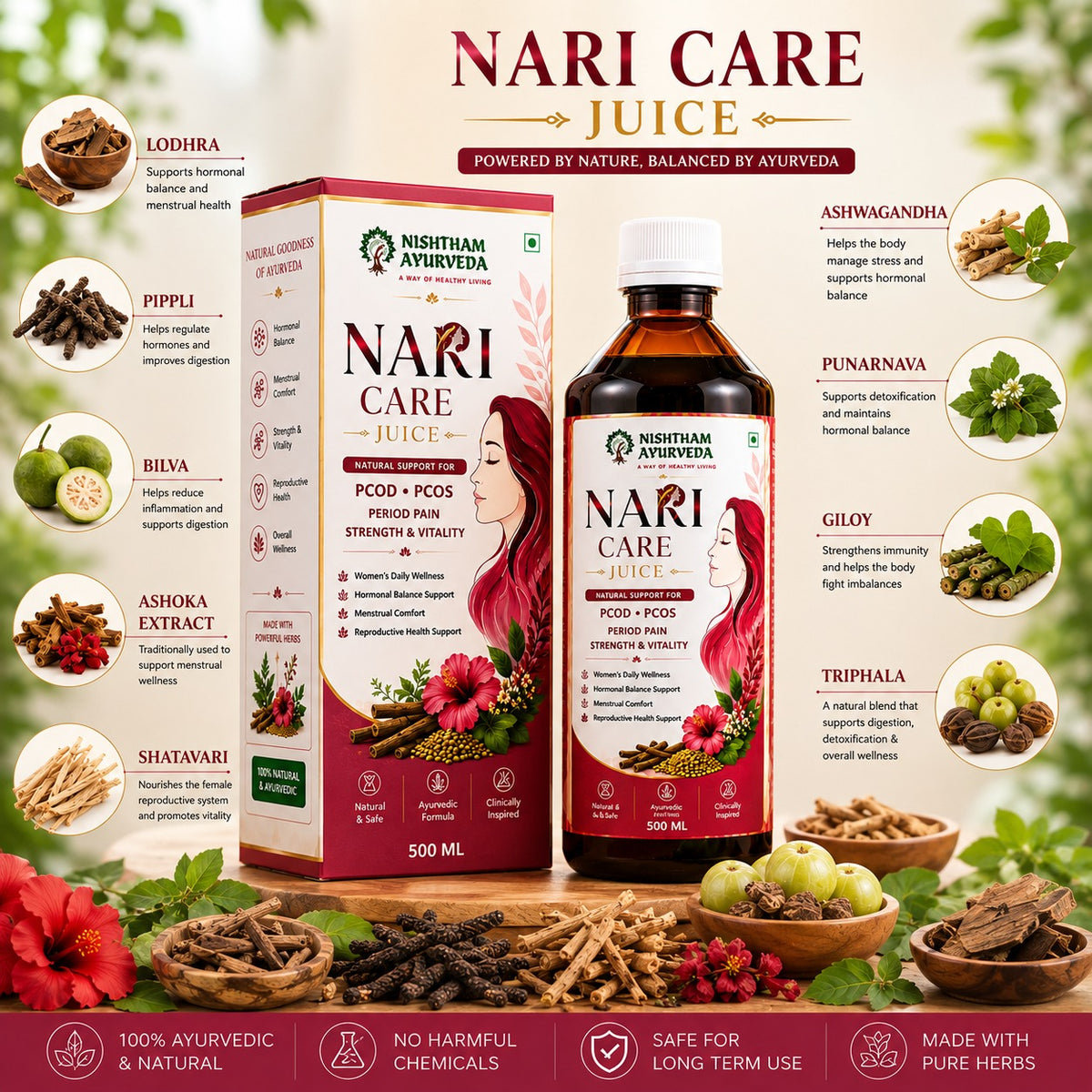 Nari care juice for pcod pcos and harmonal imbalance