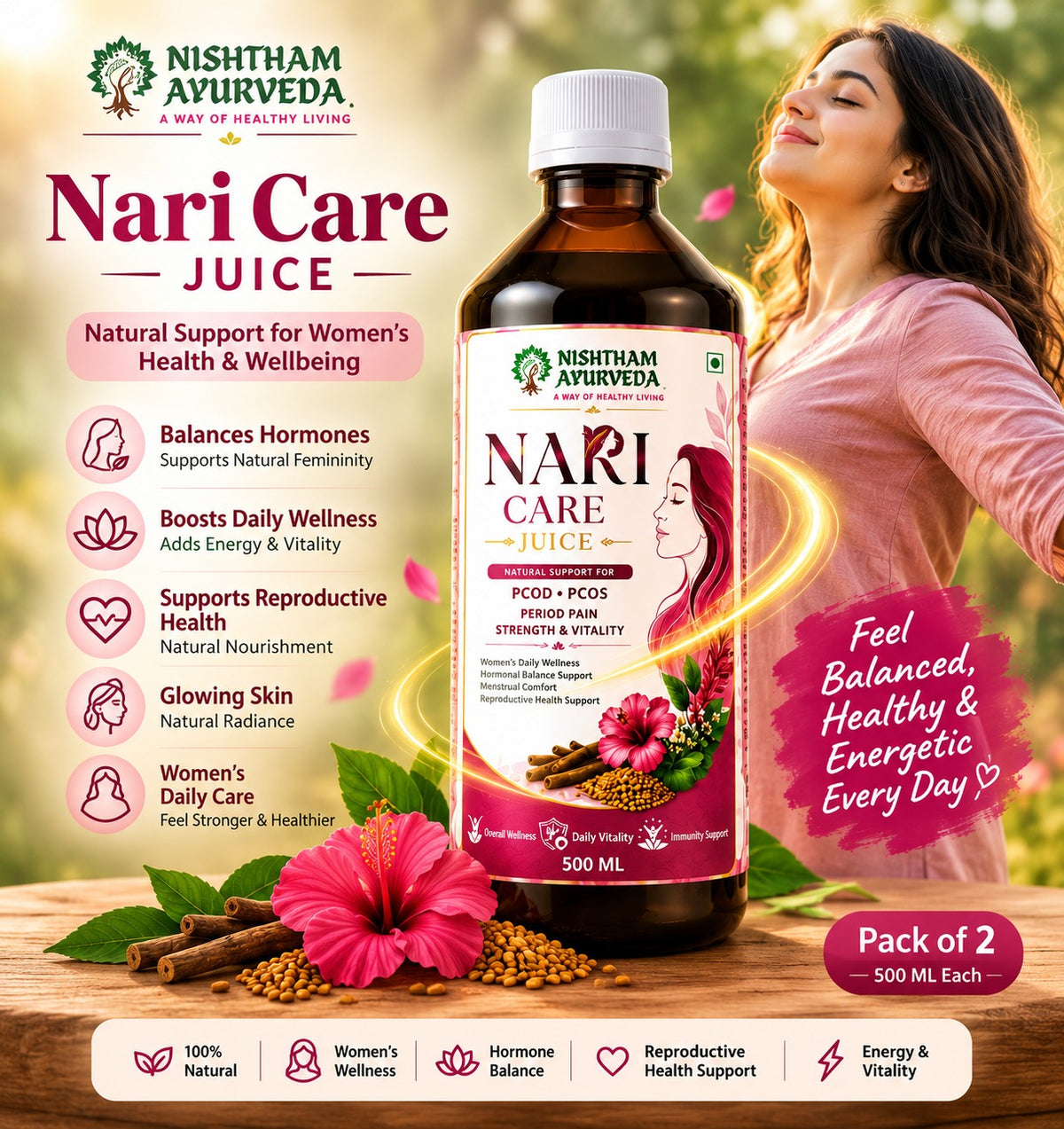 Nari care juice for pcod pcos and harmonal imbalance